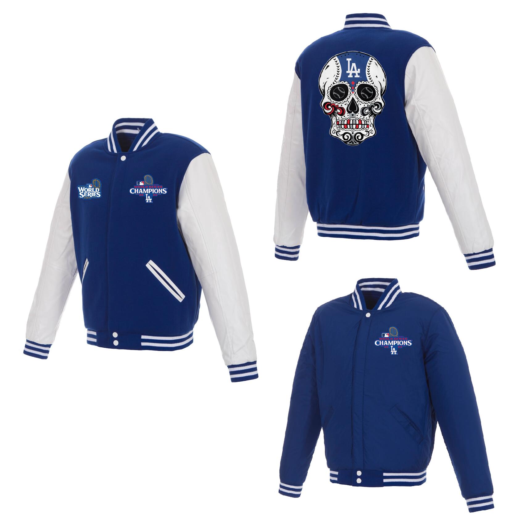 Men Los Angeles Dodgers #5 Freeman 2024 MLB World Series Champions blue Jacket style 7->mlb jacket->Sports Accessory